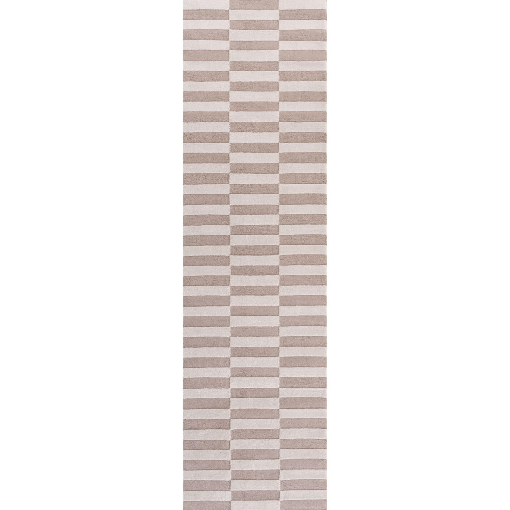 Rackhams Beige Loft Striped Rug - 80X300 Cm