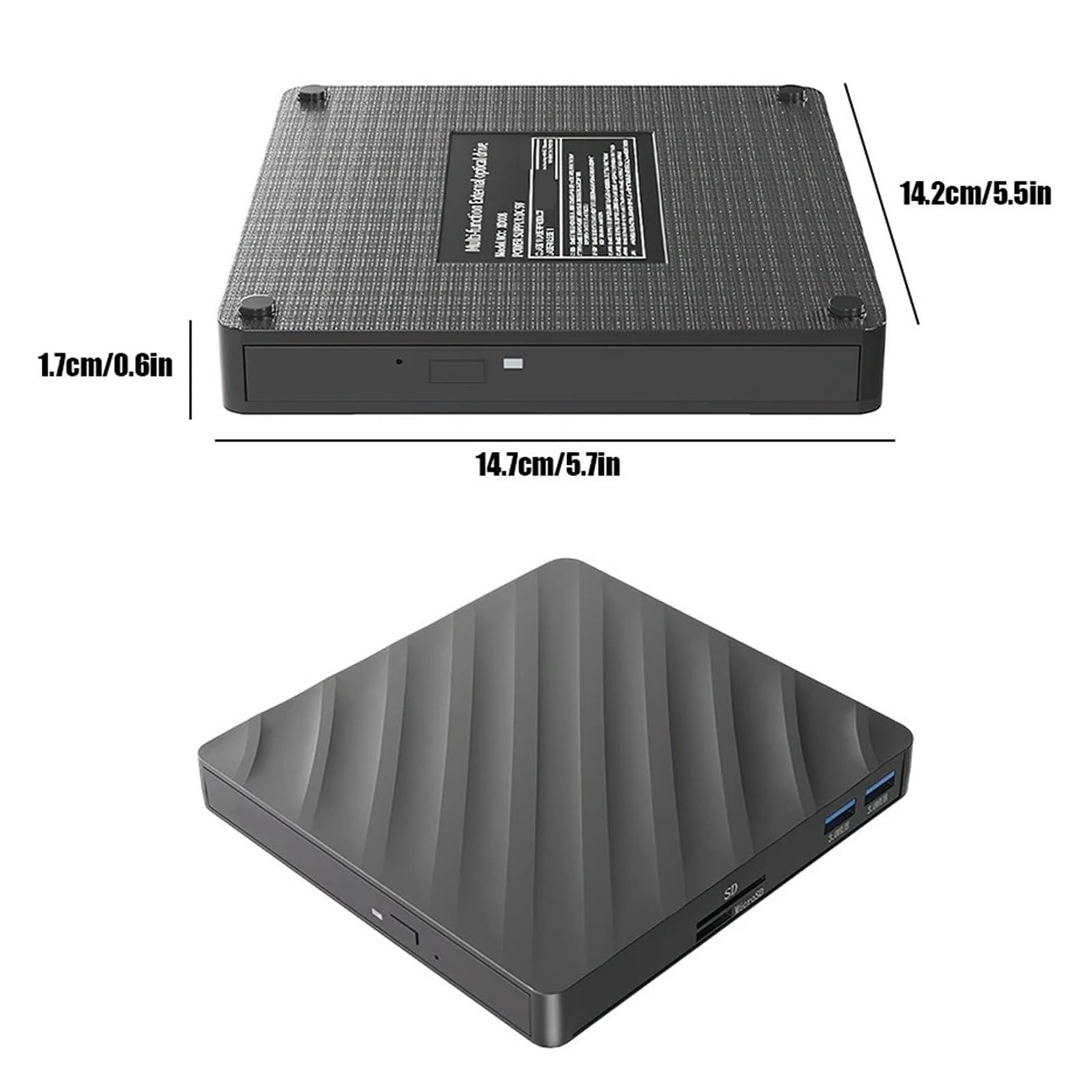 unità CD Dvd Esterna 6 in 1 Lettore CD USB C Custodia for unità Disco Esterna for PC unità Ottica Esterna Lettore Dvd Portatile for Laptop Compatto E Facile da Usare