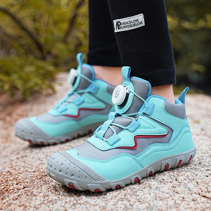 Zapatillas Descalzas Niños Zero Drop Mid Hiking Shoes Antideslizante Ligeras Barefoot Minimalistas Transpirable Unisex 27-37EU