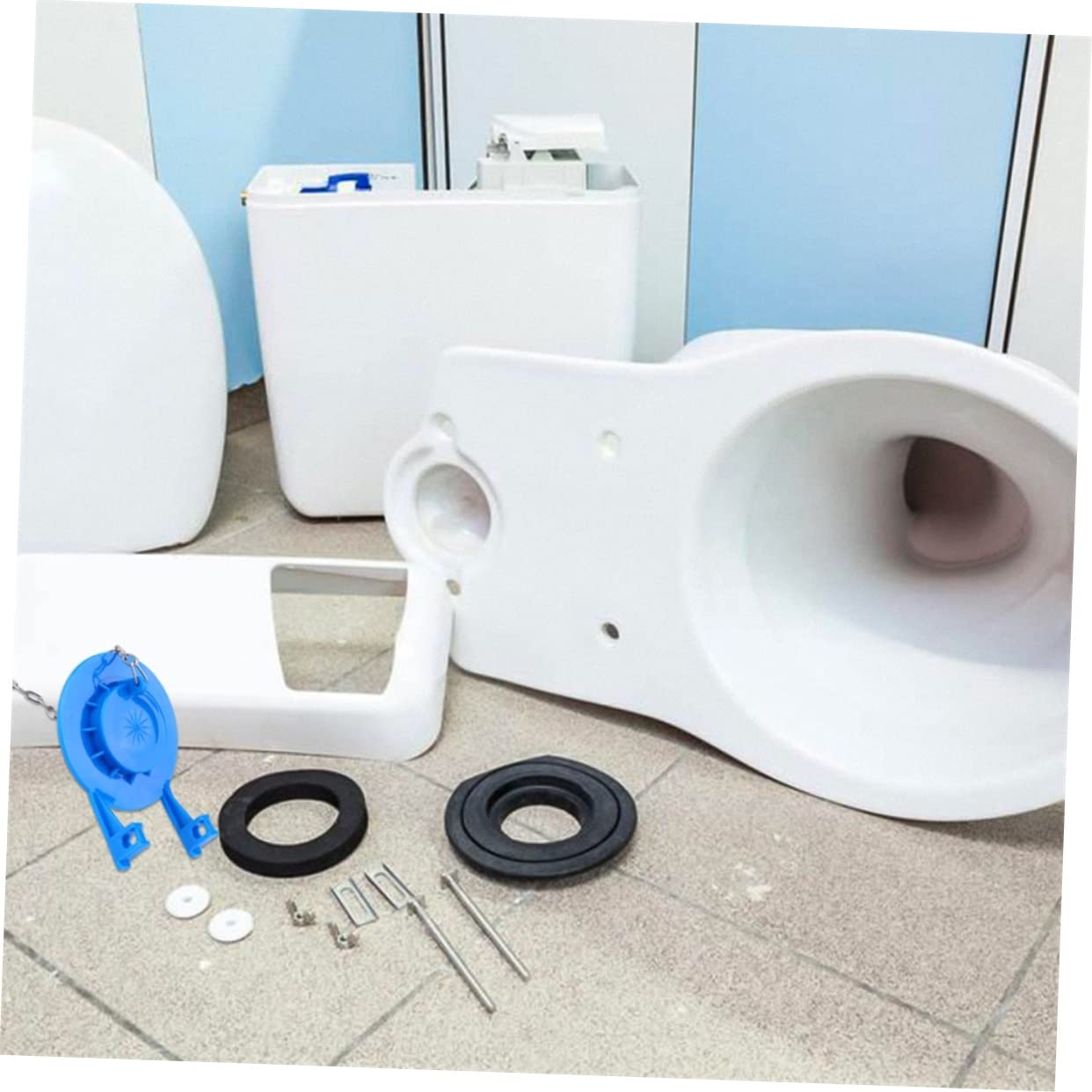 HOMSFOU 3 Sätze Toilleten Sitz Eisbecher Trendy Aufzug Schlag Abzieher Dichtung Für Spülkasten Wc Versiegelung Bündige Pvc-klappe Toiletten-pvc Undichte Prallplatte Gummi Blue 2 Stück * 3