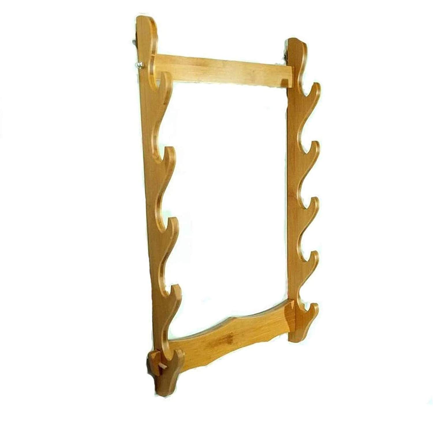 Sword Stand Wall Mount Wakizashi Tanto Genji Samurai Japanese Sword Holder Bamboo Material Display Holder 4-6 Layer,5 Tier