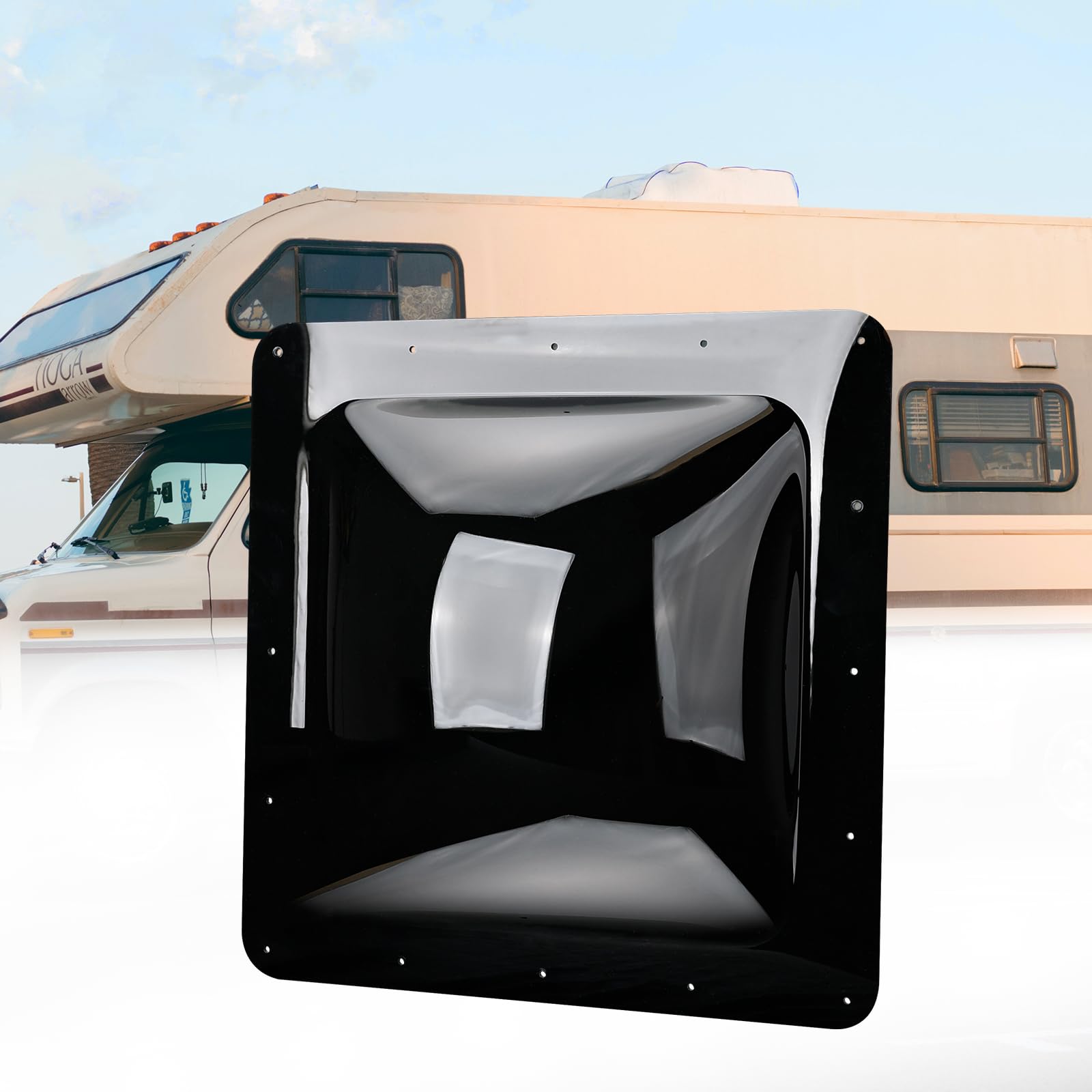 RVGUARD RV Skylight Replacement, 18" x 18", Black, Include Screws