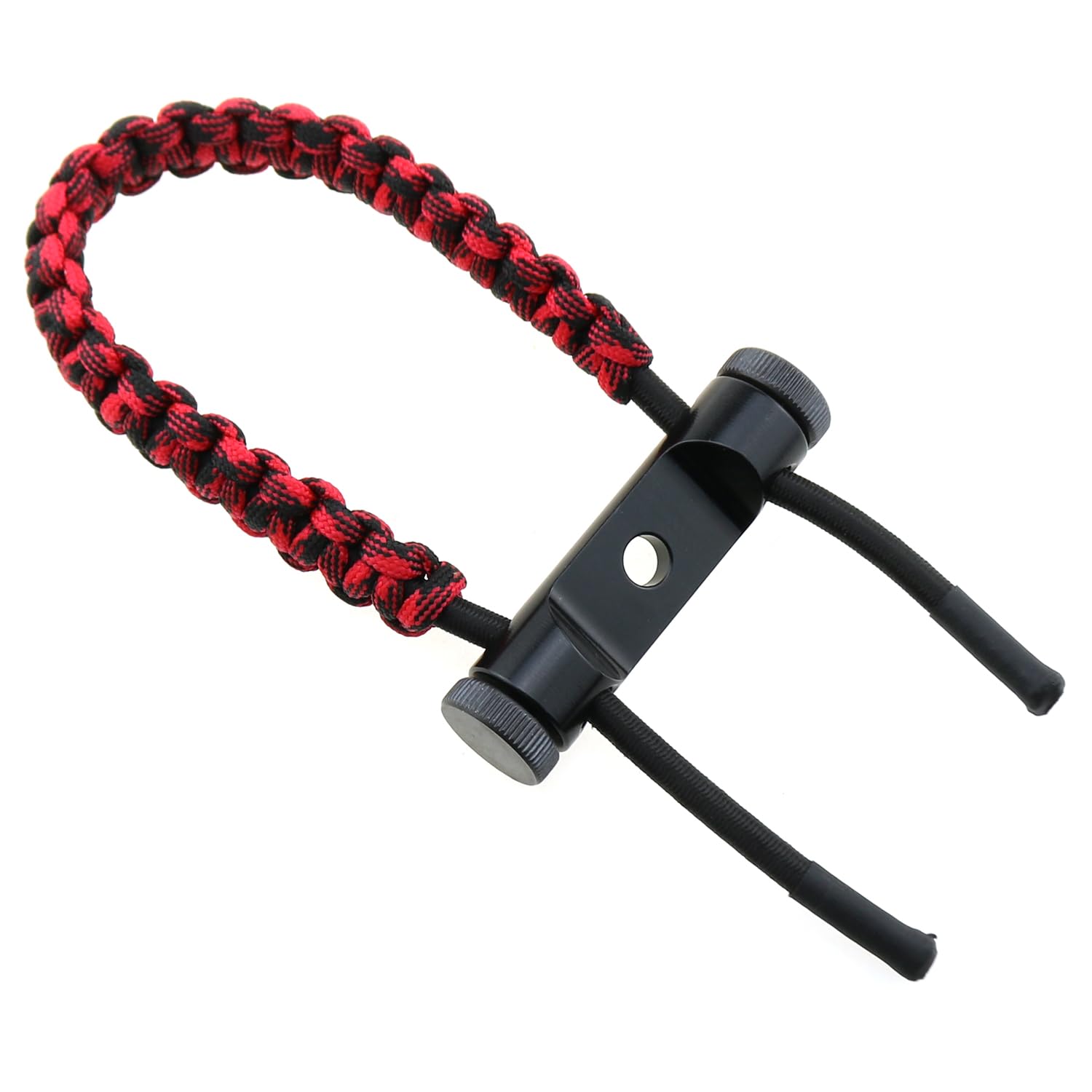 LUORNG 40cm Red and Black Archery Compound Bow Wrist Strap Braided Cord Adjustable Hunting Strap Bow Wrist Strap