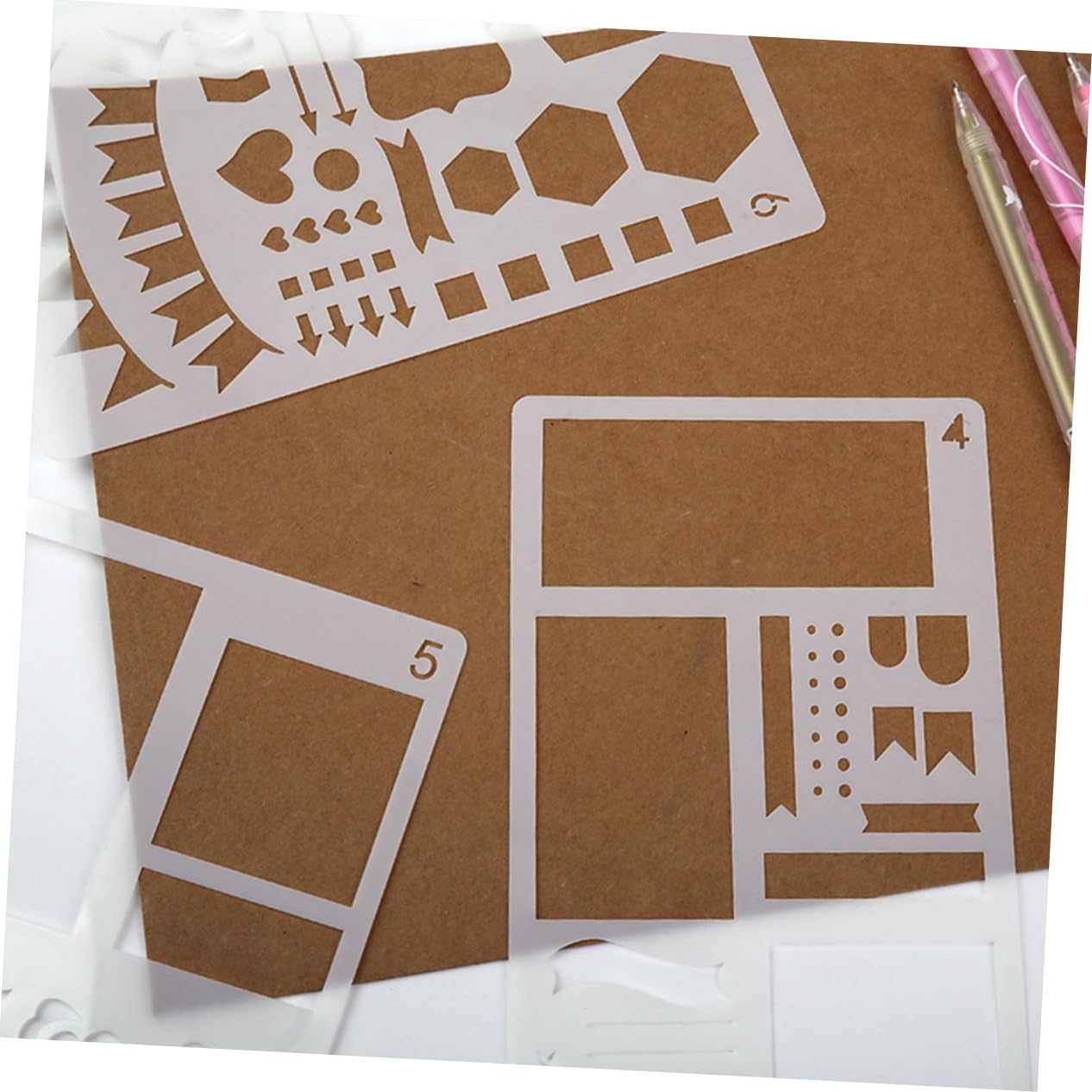 Operitacx 48pezzi Stencil Per Disegno Modelli Vuoti Per e Scrapbooking Accessori Creativi Per Diari e Album Fotografici