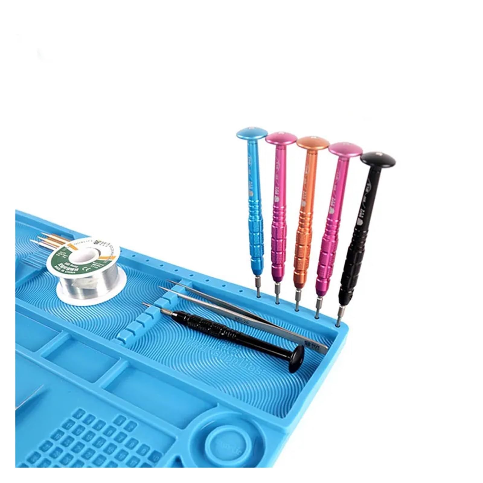 esteras de trabajo para soldadura S-180 almohadilla de soldadura de silicona con aislamiento térmico BGA, plataforma de mantenimiento de reparación, tapete de escritorio con sección magnética, 55x35 C