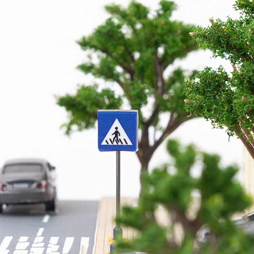 TOYANDONA 14pcs Micro Landscape Accessories Miniature Stuff Kids Playset Childrens Play Sets Traffic Indicator Model Traffic Street Signs Mini Traffic Signs Mini Indicator Mini Road Sign Toy