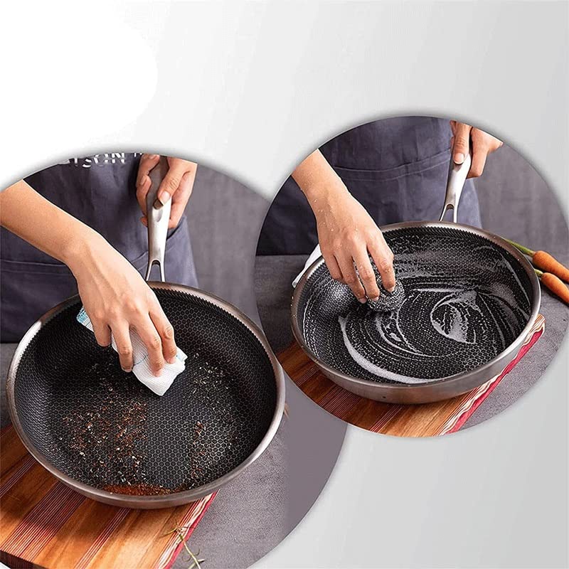 Wok con mango de acero inoxidable y cuerpo sólido miniatura 3