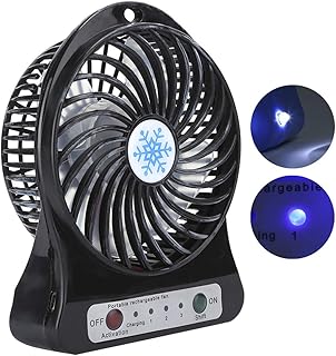 Mini USB Table Fan, Mini Personal Desk Fan USB Quiet Fan, Desk Fan Portable Baby Bed Car Seats Fan USB Rechargeable Small Fan Air Circulator, (Black)