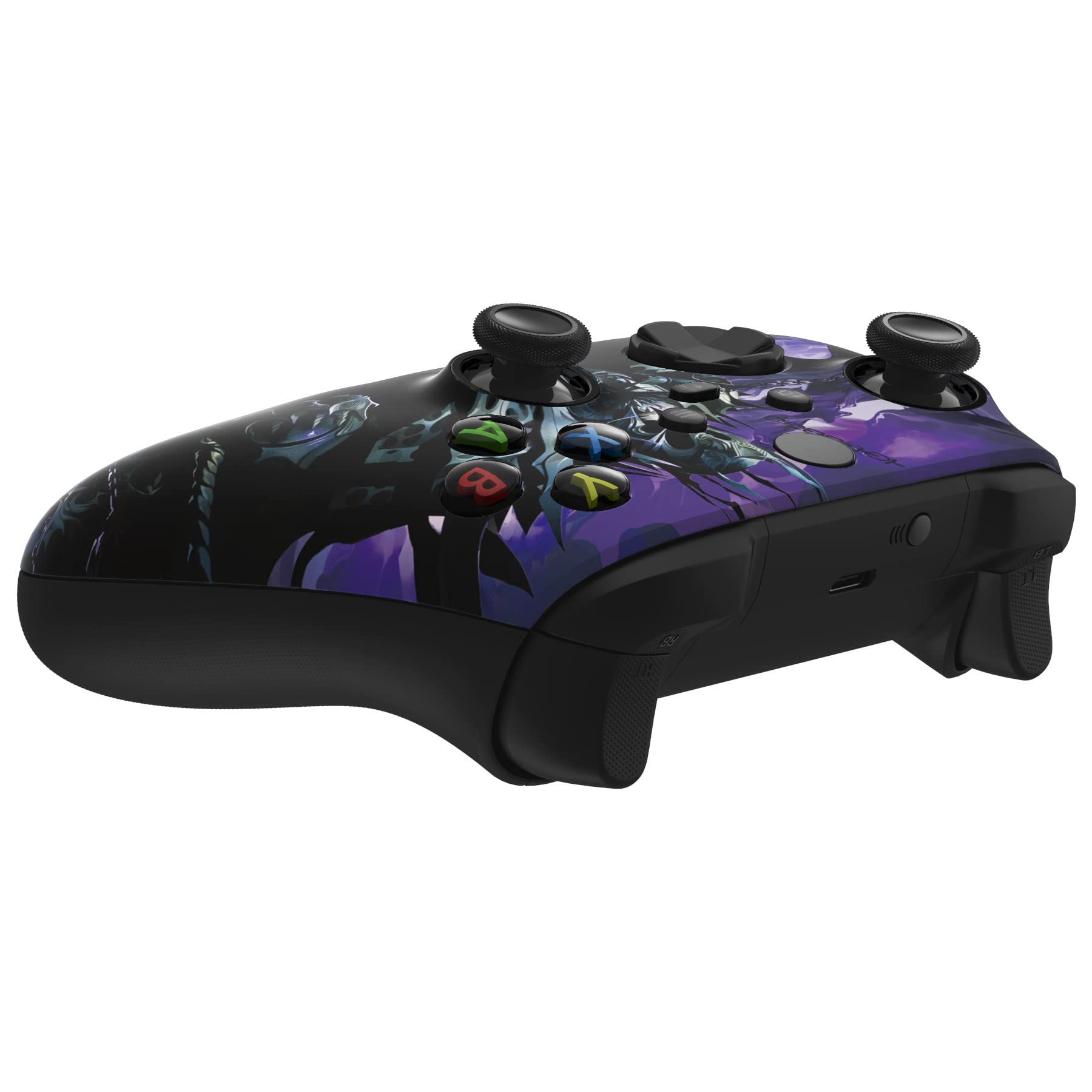 eXtremeRate Custodia Cover per Xbox Series X S Controller Joystick,Scocca Copertura Frontale Shell Ricambio per Xbox Core Controller Wireless Model 1914-Cavaliere del Caos