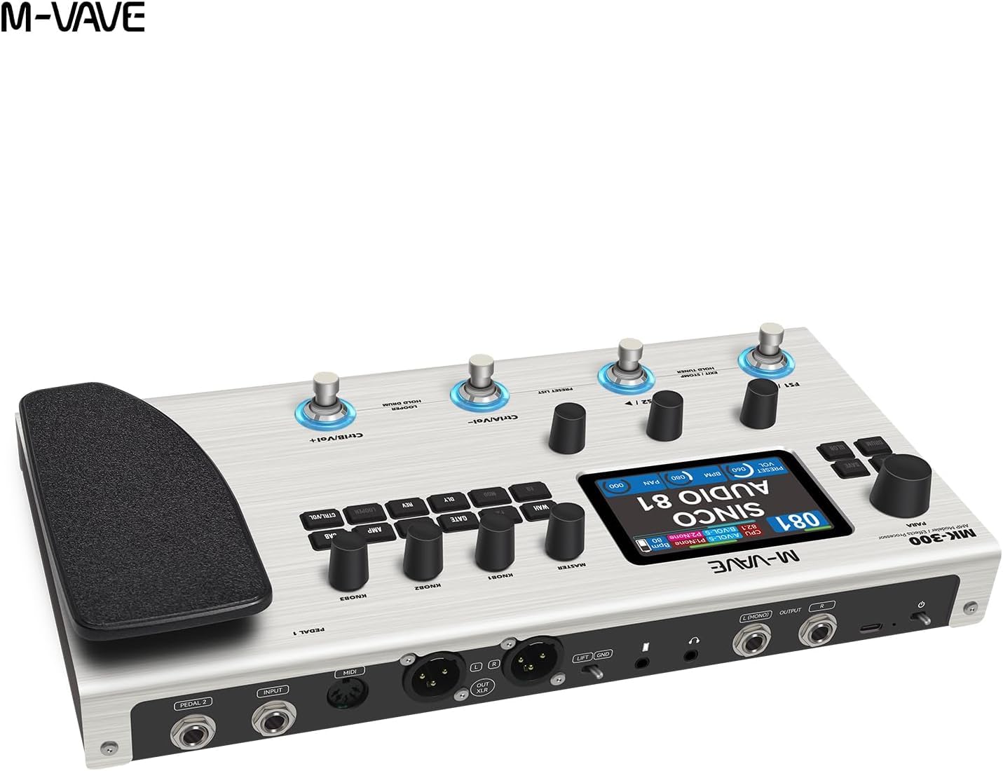 ギター M-VAVE MK-300 MK-300 Guitar Multi Effects Processor with Expression Pedal, 3.5