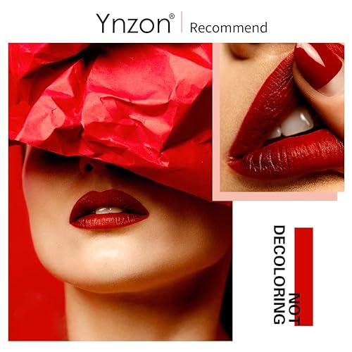YNZON Lápiz labial mate impermeable para todo el día color altamente pigmentado con bálsamo hidratante para niñas y mujeres 06
