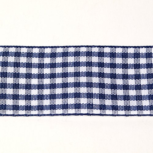 Noyi Traxd Gingham Ribbon 25 Yard Each Roll 100% Polyester Woven Edge (1-Inch, Bule) #TOP5