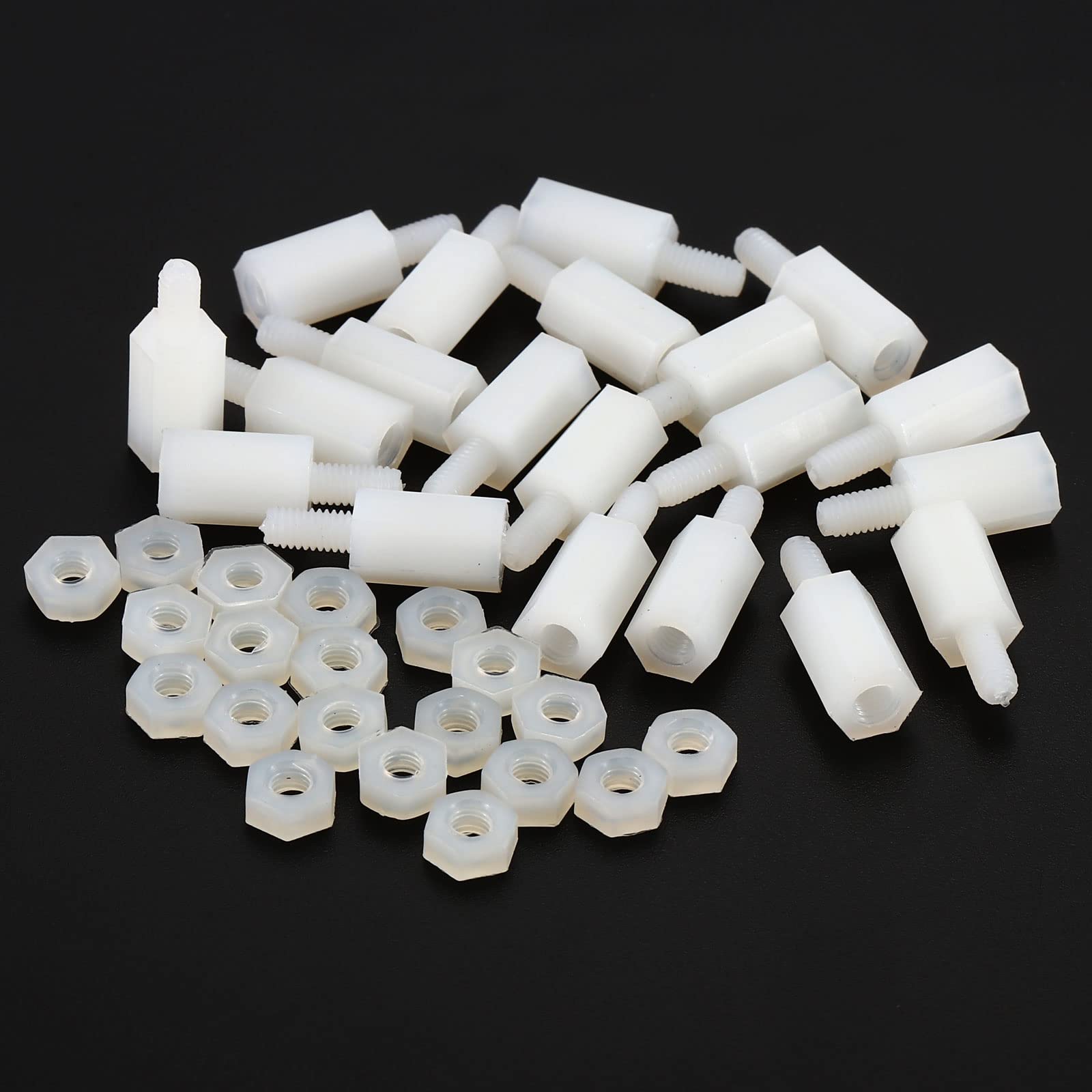 PATIKIL M3 Standoff Screws 40 Pack Nylon Hex PCB Standoffs Nuts for Motherboards Computer Cases, Circuit Boards, Electronics - Image 3