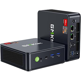 Mini PC, Ryzen 7 7730U, faster than 5825U, GMKtec M5 Ultra mini PC, 64GB DDR4 + 16TB M.2 SSD expandable, up to 4.5 GHz, Win11 Pro, Mini PC, 2.5G, Wired LAN Port, capable of 4K 3-screen output, HDMI