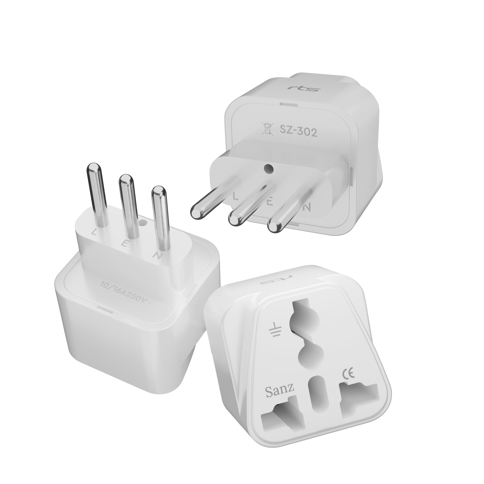 rts Universal Travel Plug Adapter Converter for India to Italy Chile Uruguay Ethiopia Libya Rome Syria Tunisia Travel Essentials 3 Pack for Cell Phones Laptops Camera Chargers iPhone Tablets & More-image-31