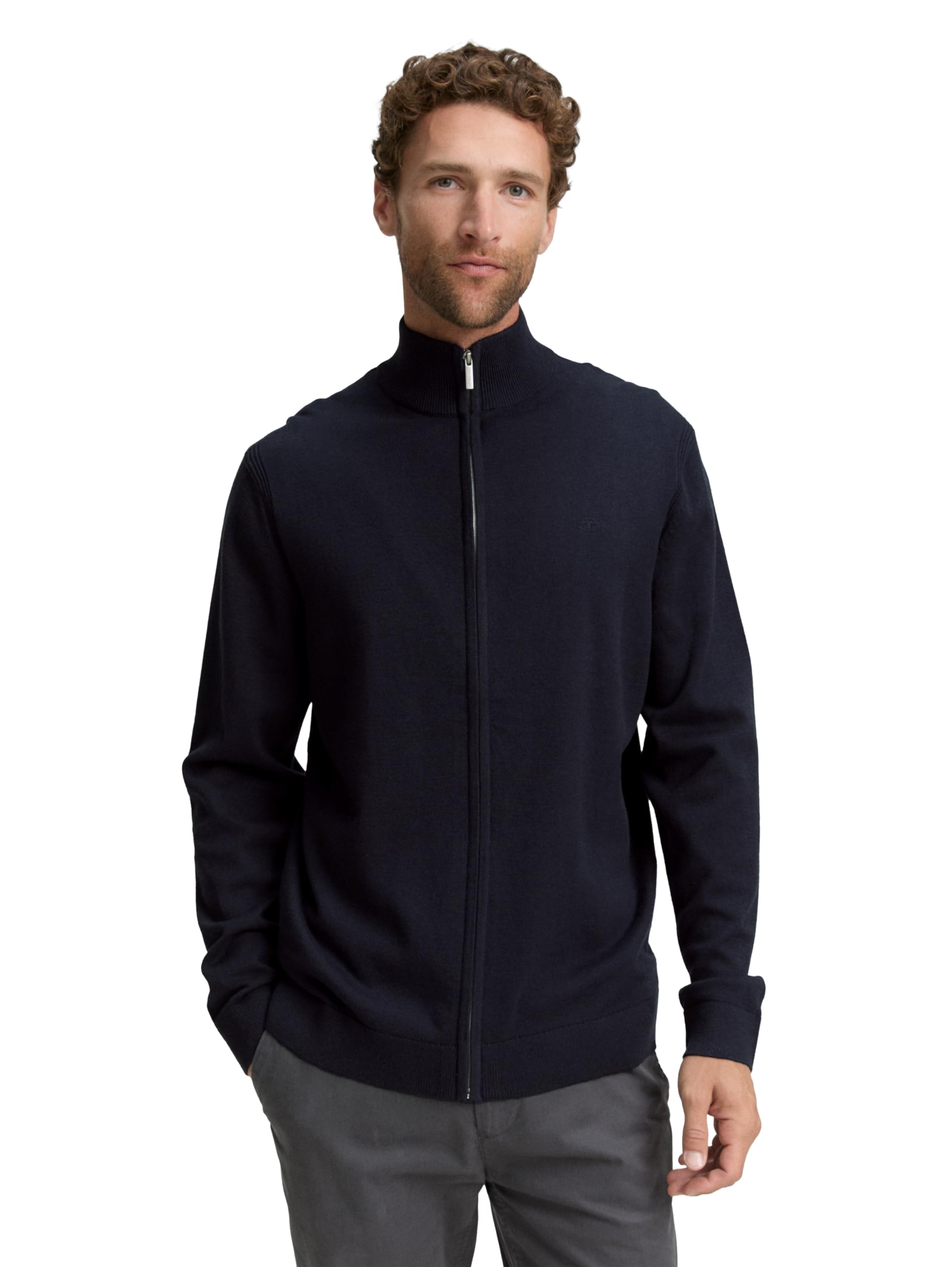 Tom Tailor Herren Strickjacke aus Baumwolle