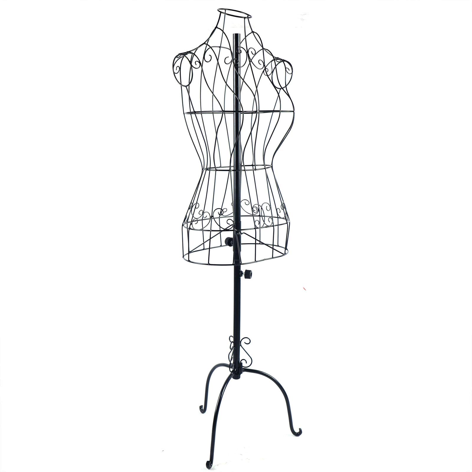 Maniquí con soporte, altura ajustable, con soporte de tres pies, media longitud, colgador, maniquí de costura de metal, para presentar suéteres, camisetas, chaquetas, vestidos, camisas, tops etc