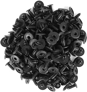 100Pcs Car Plastic Rivets Car Body Plastic Push Pin Rivet Fasteners Black 6mm Hole Dia Fastener Fender Bumper Push Pin Clip
