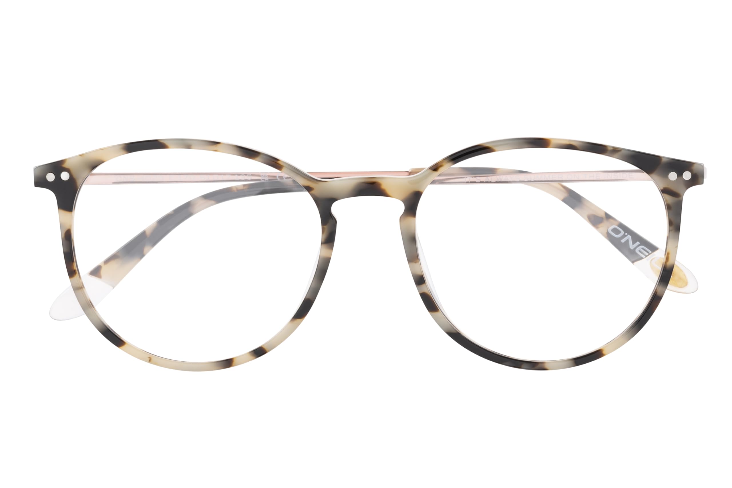O'Neill Brille mit Sehstärke für Damen optional mit Sonnenbrillentönung oder Blaulichtfilter, Rund, gefertigt aus Acetat (inklusive Brillenetui)