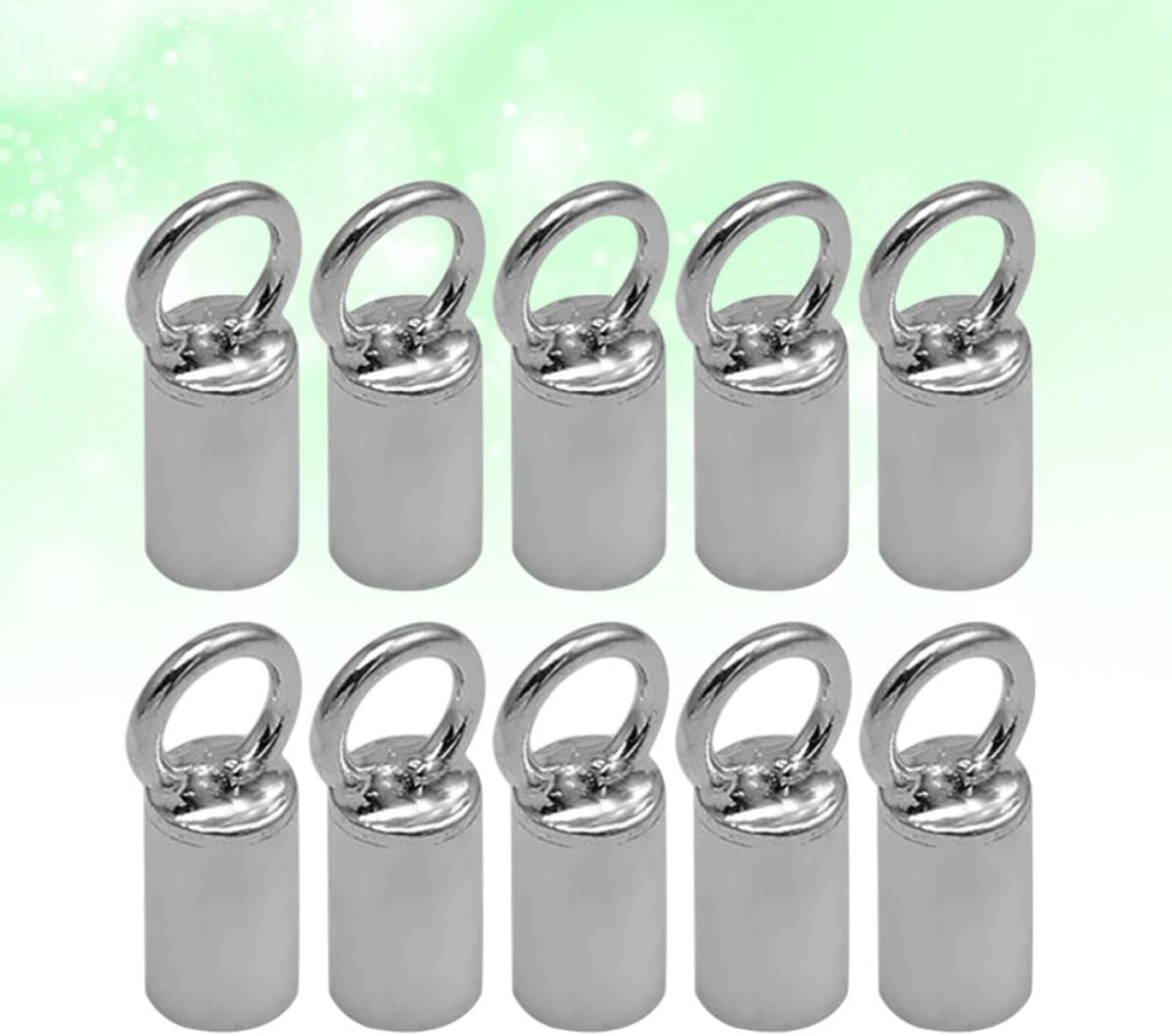 10pc Silver Cord End Clip Connector Tube for Jewelry Making