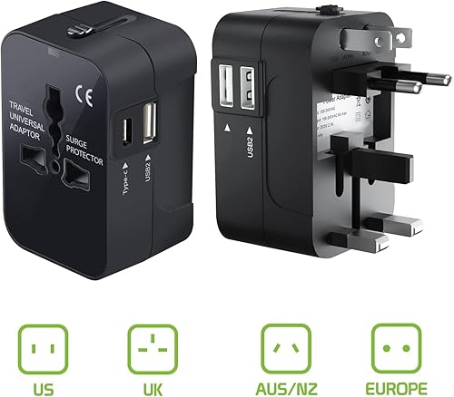 Miniatura 8 de Adaptador de corriente universal portátil en todo el mundo, todo en uno, cargador de pared internacional para entrada de enchufe de pared en EE.