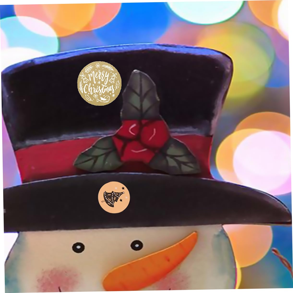 SHINEOFI 3rotoli Adesivi Kraft Per Regali Natale Etichette Adesive Rotonde Per Confezioni Dolci e Facile Staccare e Applicare Per Progetti Creativi e Regali