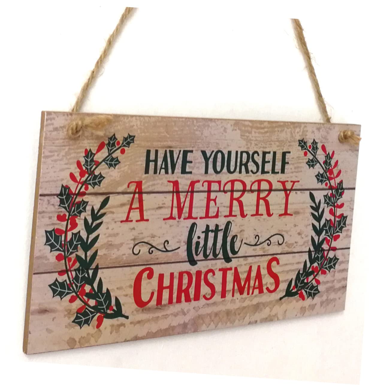 Decoración Navideña Colgante Para Puerta De Madera 20x10x0,5 Cm Letrero Merry Christmas Para Ambiente Festivo y Reuniones