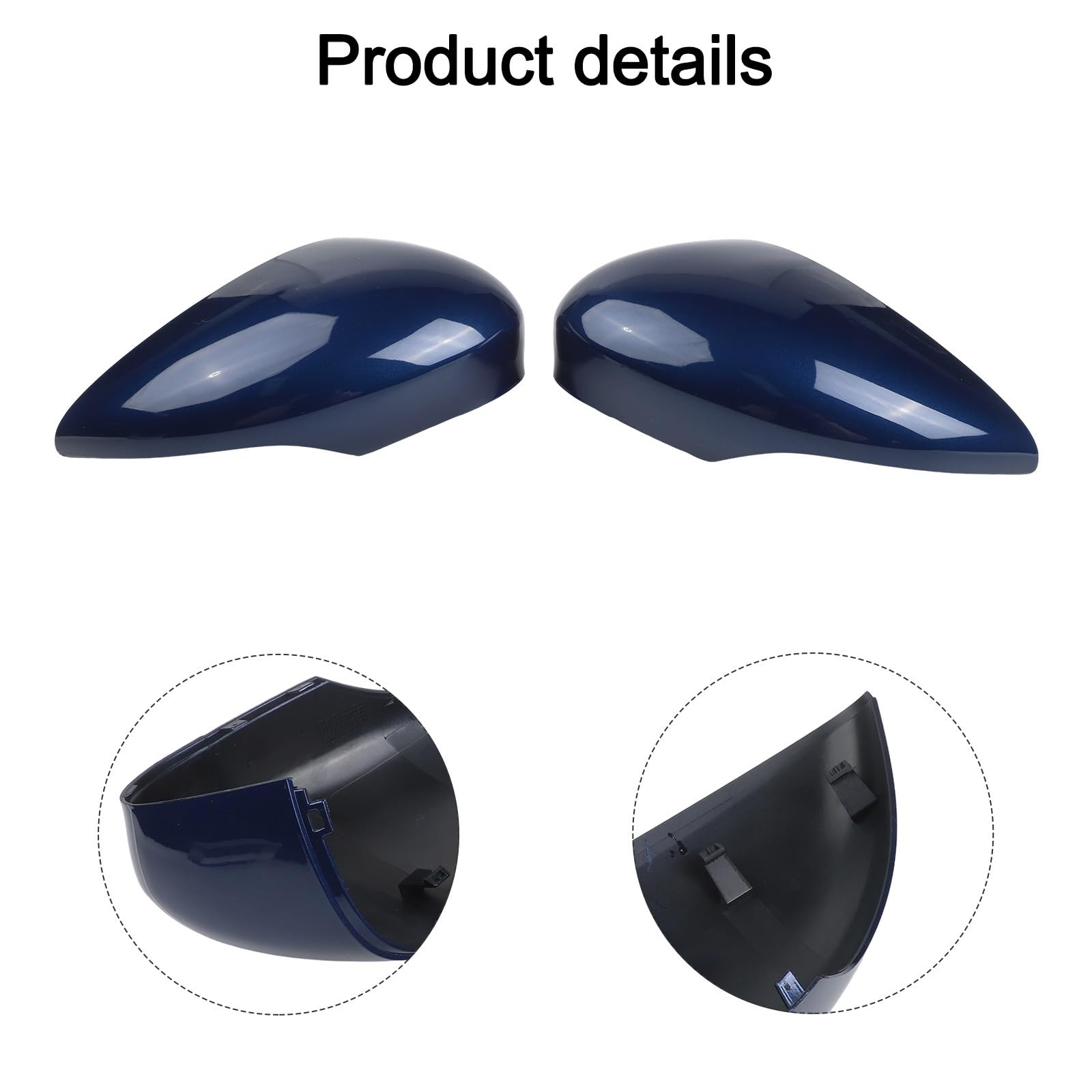 Copri specchietto laterale blu scuro, compatibili con Ford Fiesta MK7 2008-2017, coppia di ricambio sinistra e destra