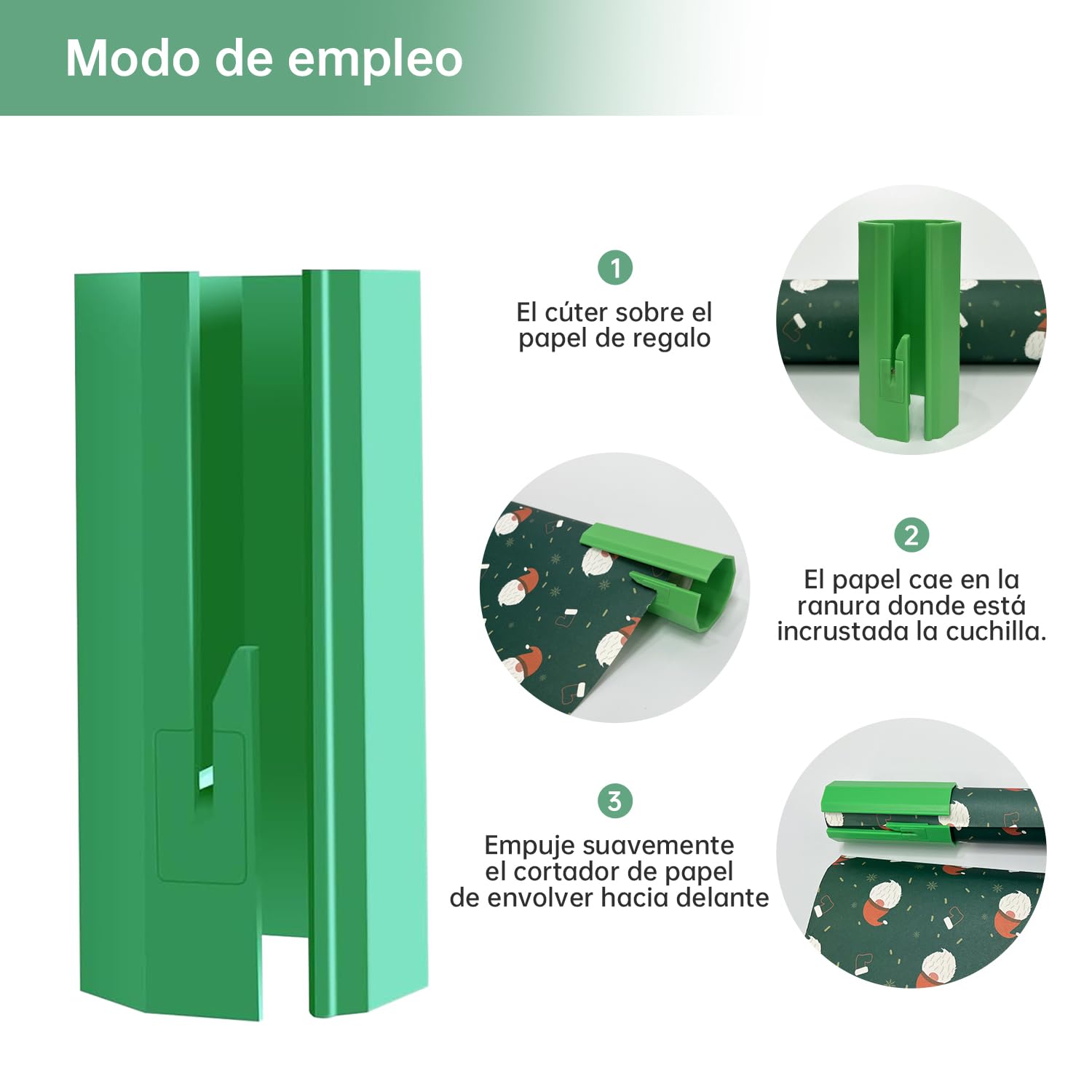 2 Rollen Geschenkpapier Schneider mit 4 Klingen, Gift Wrapping Paper Cutter für Weihnachten Geburtstag Halloween Feiertage Bastel-Geschenkpapier, Schieben Tragbare Papierschneider (Schwarz + Grün)