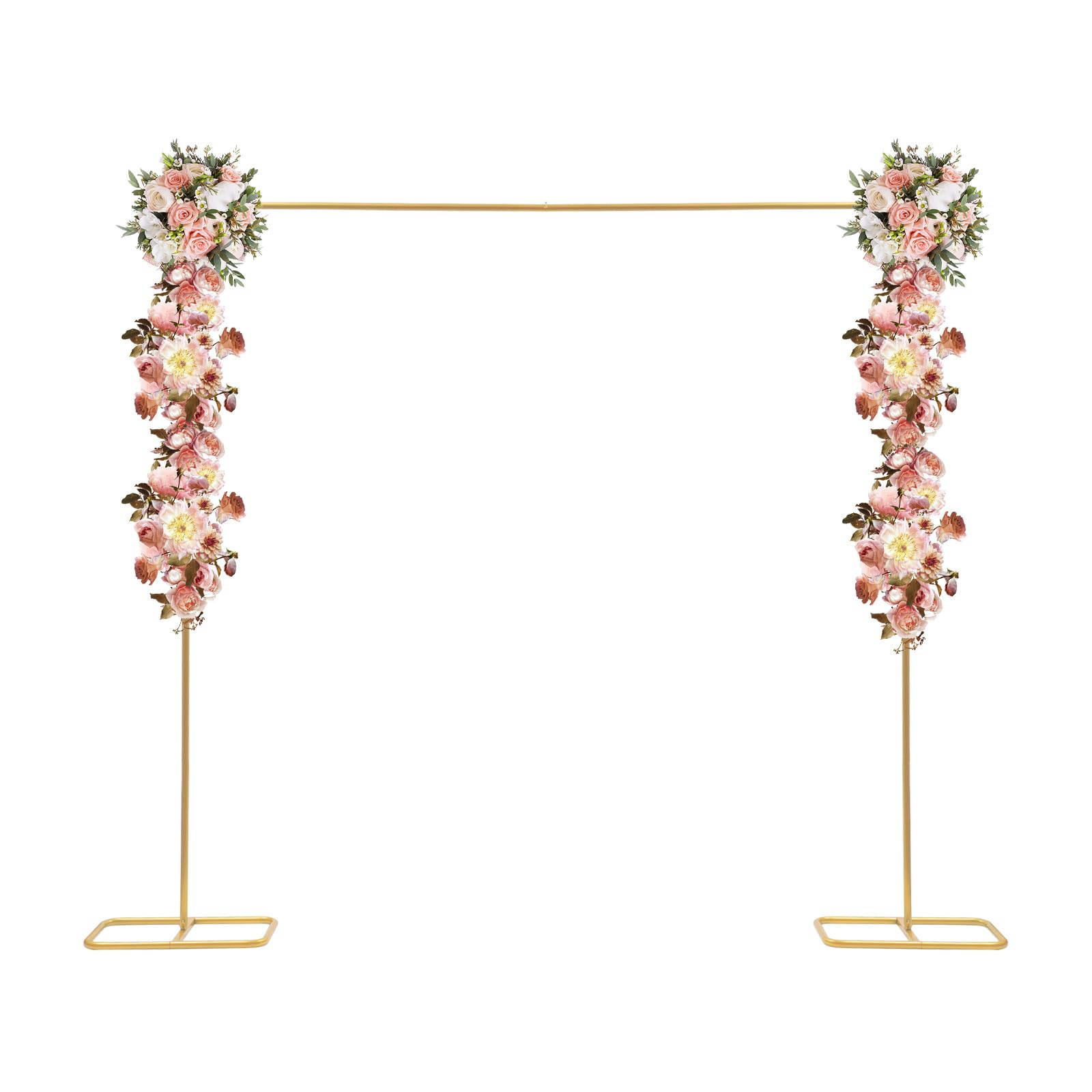 Arco de boda de 2 x 2,1 m, color dorado, ajustable, soporte de metal para fiestas, eventos, decoración