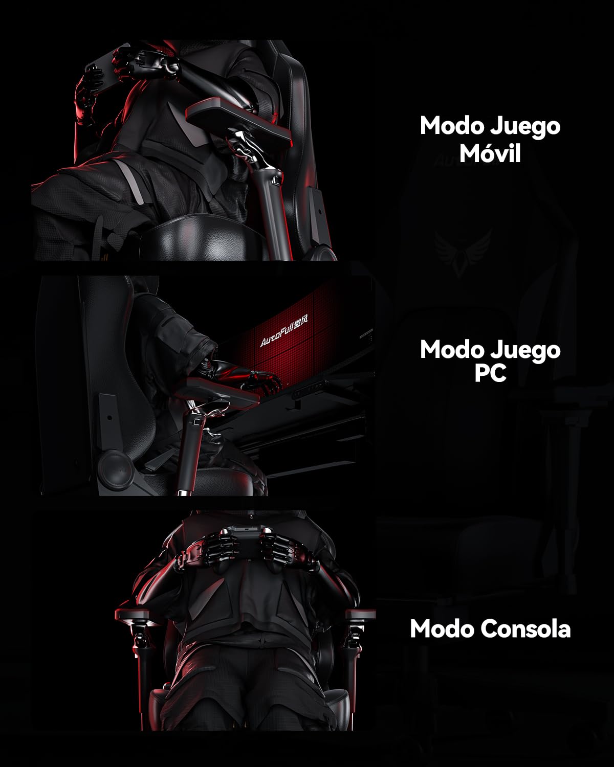 AutoFull M6 Pro 2.0 Silla Gaming Ergonómica | Silla de Juego con Reposabrazos 6D, Soporte Lumbar Dinámico y Reposapiés | Silla Gaming Ventilada y Calefactable (Nueva Generación)