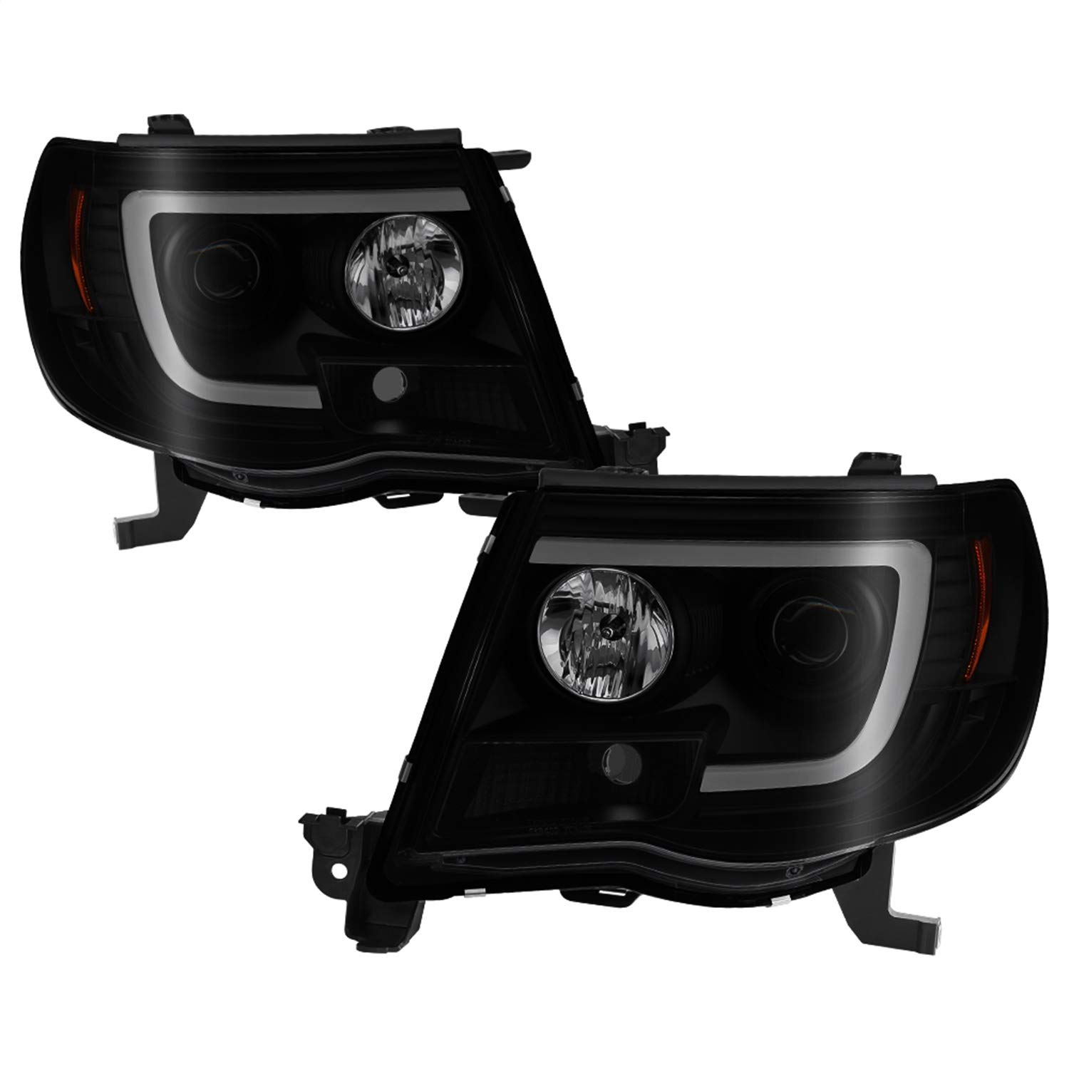 Photo 1 of Spyder 5085771 Toyota Tacoma 05-11 Version 2 Projector Headlights - Light Bar DRL - Low Beam-H1(Included) ; High Beam-H1(Included) ; Signal-4157NA(Not Included) - Black Smoke