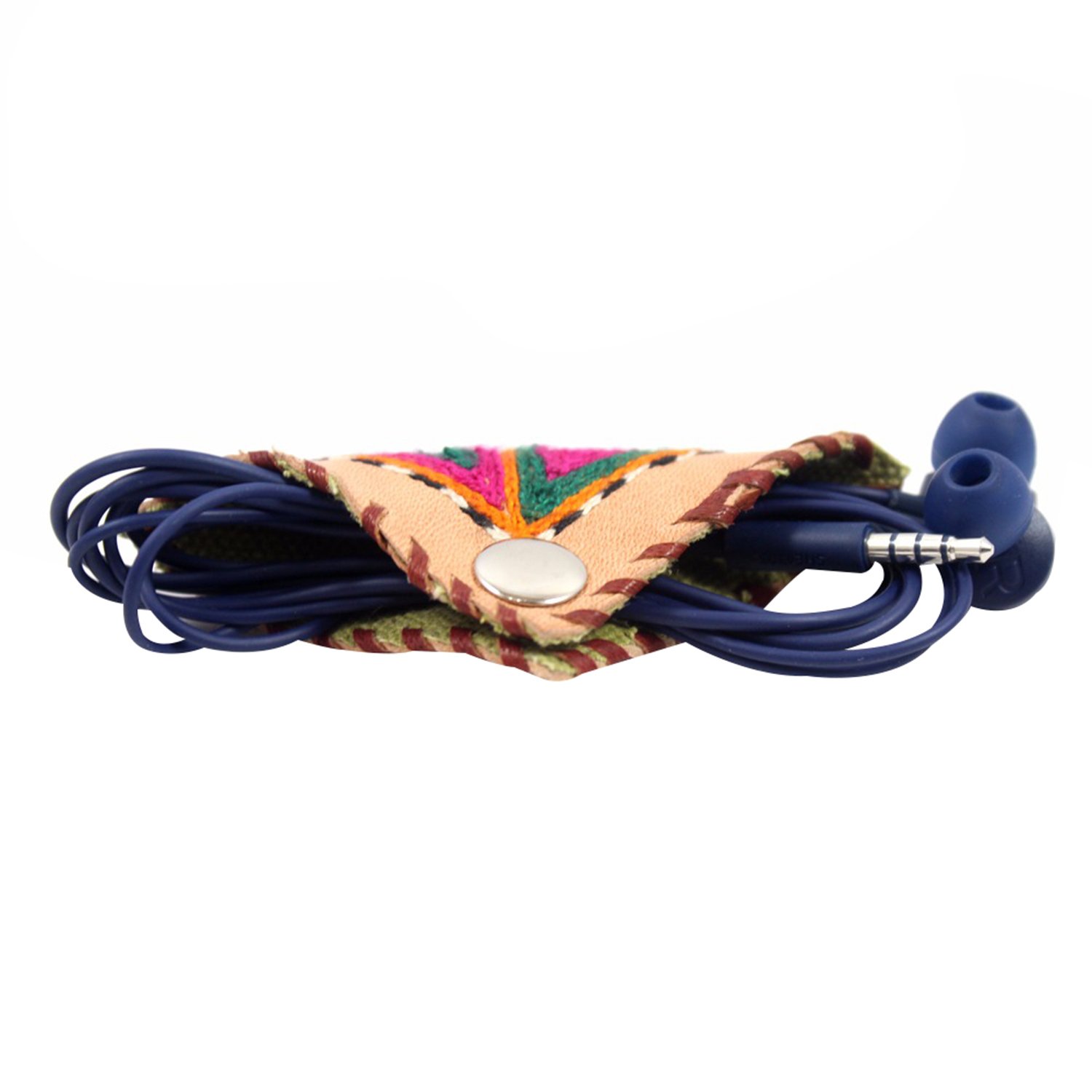 India Meets India Handicraft Leather Cord Organizer, Earphone Organizer, Cable Winder, Cord Manager, Best Gifting, Made by Awarded Indian Artisan