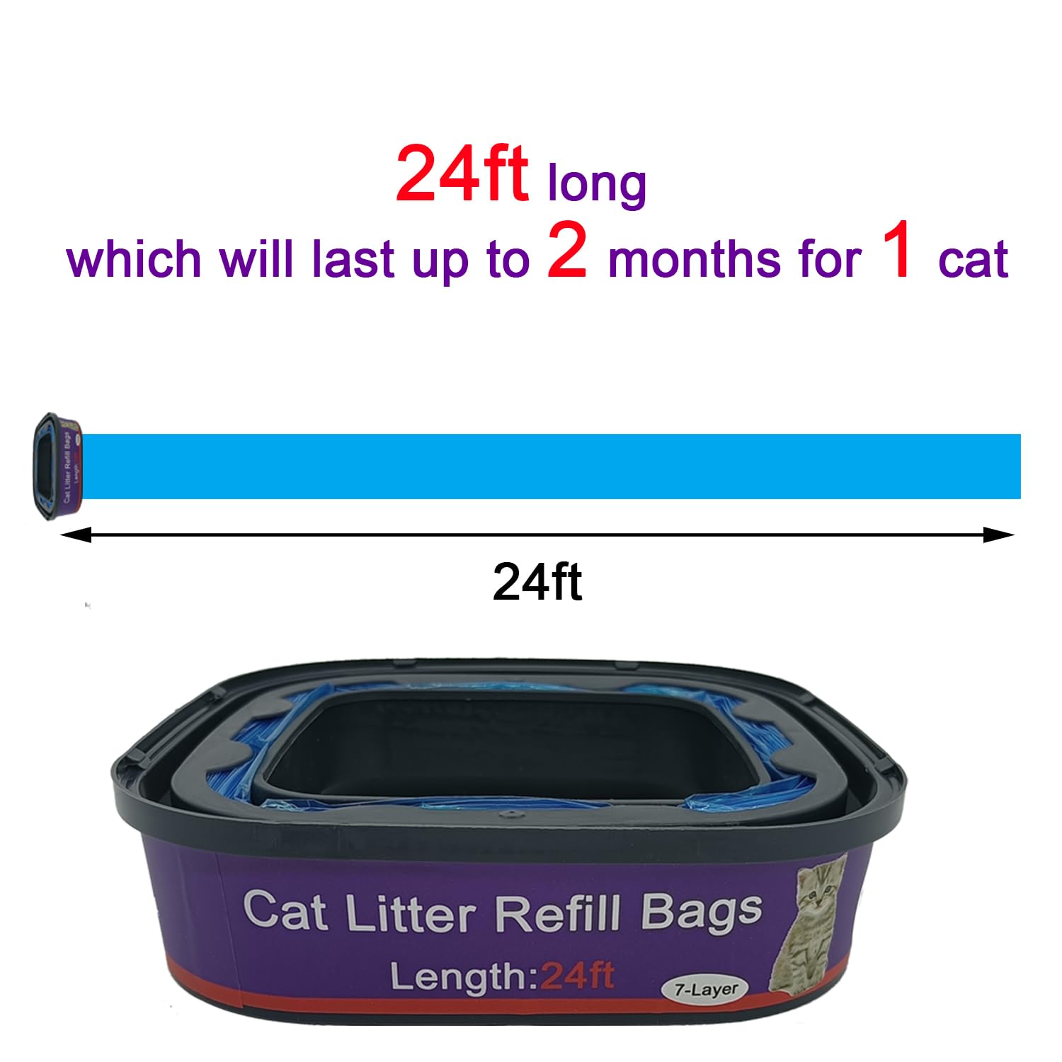 Cartucho de bolsas de repuesto para arena para gatos Genie Cat Litter Standard, Plus y XL, paquete de 12