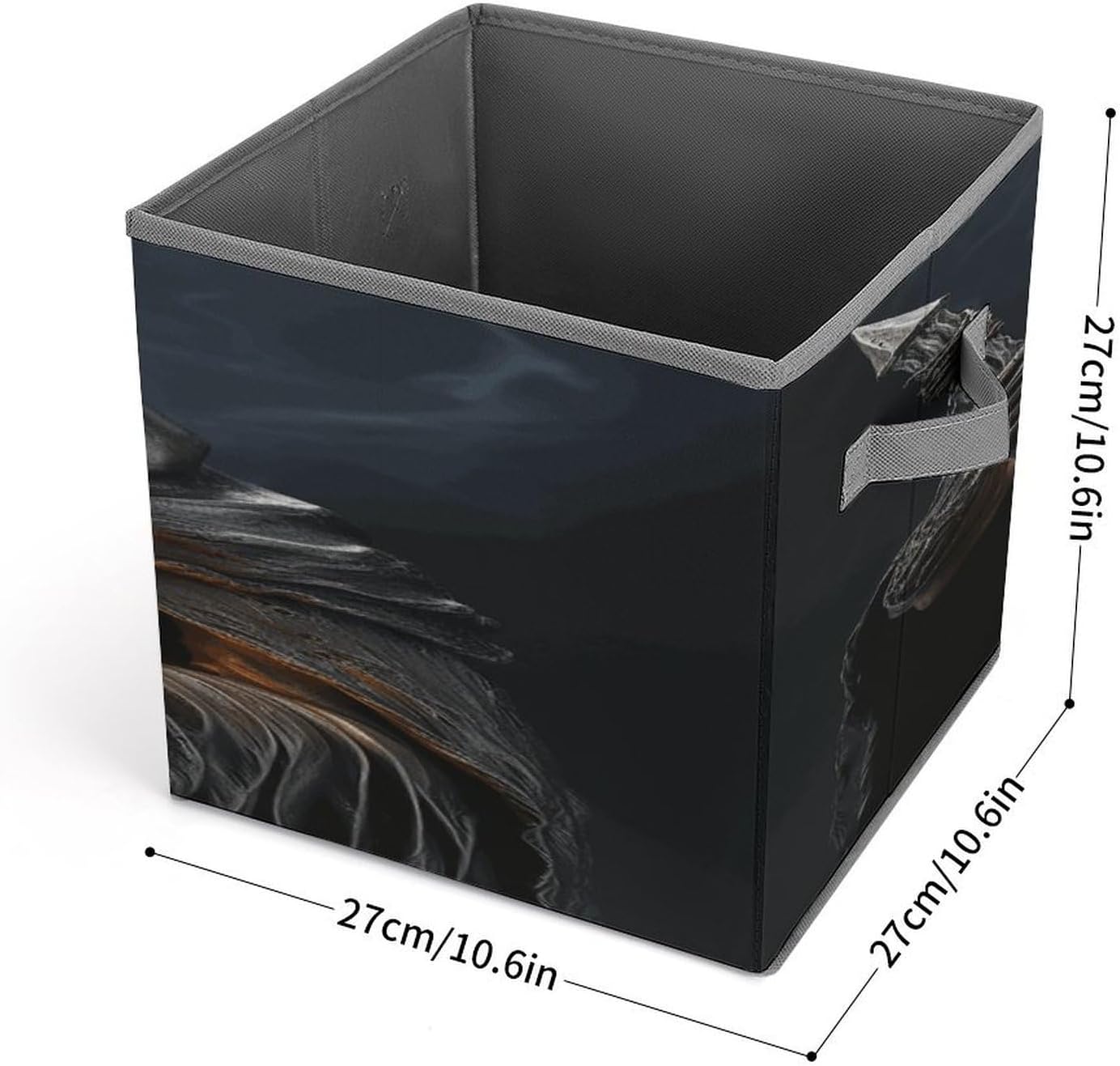 Grim-Reaper Fabric Bins Storage Basket Square Baskets | Storage Bin with Double Handles,Cube Collapsible Organizers for Organization,Closet,Shelves,Offices
