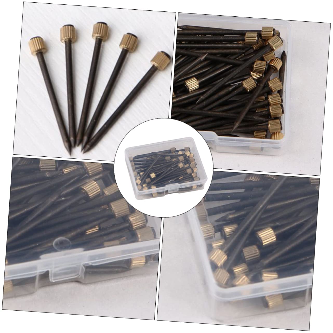 KALLORY 50pcs Photo Frame Fixing Nails Boxed Nails Easy Install for Wall Decor