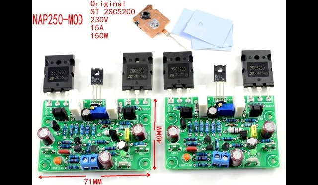 Kit Fai Da Te Amplificatore Stereo Hi-Fi NAIM NAP250 MOD - 2 Schede Per Canale, 80W RMS (Montaggio Richiesto)