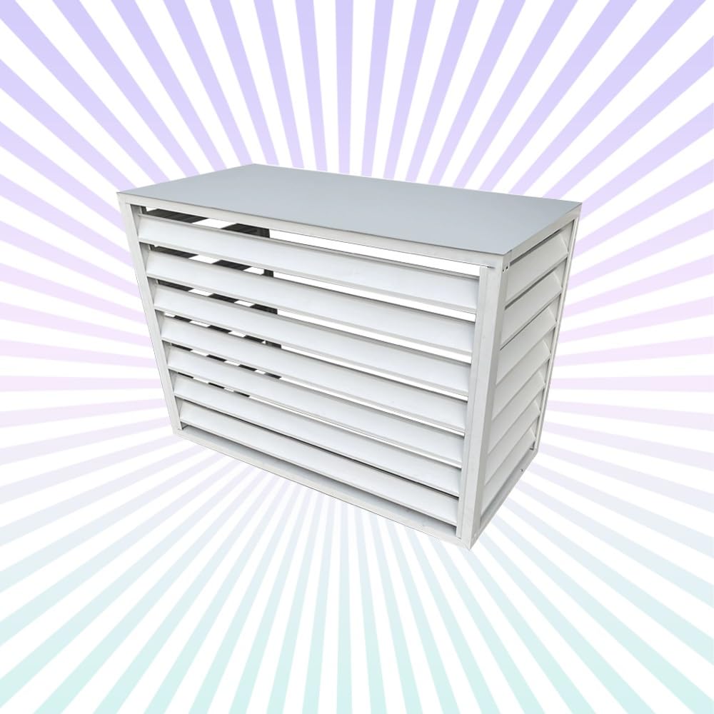QYMYOZ Outdoor Fence - Aluminum Air Conditioner Cover & Trash Can Enclosure, Weatherproof Protective Barrier (White, 43.3"x23.6"x31.5") - 100x50x70cm