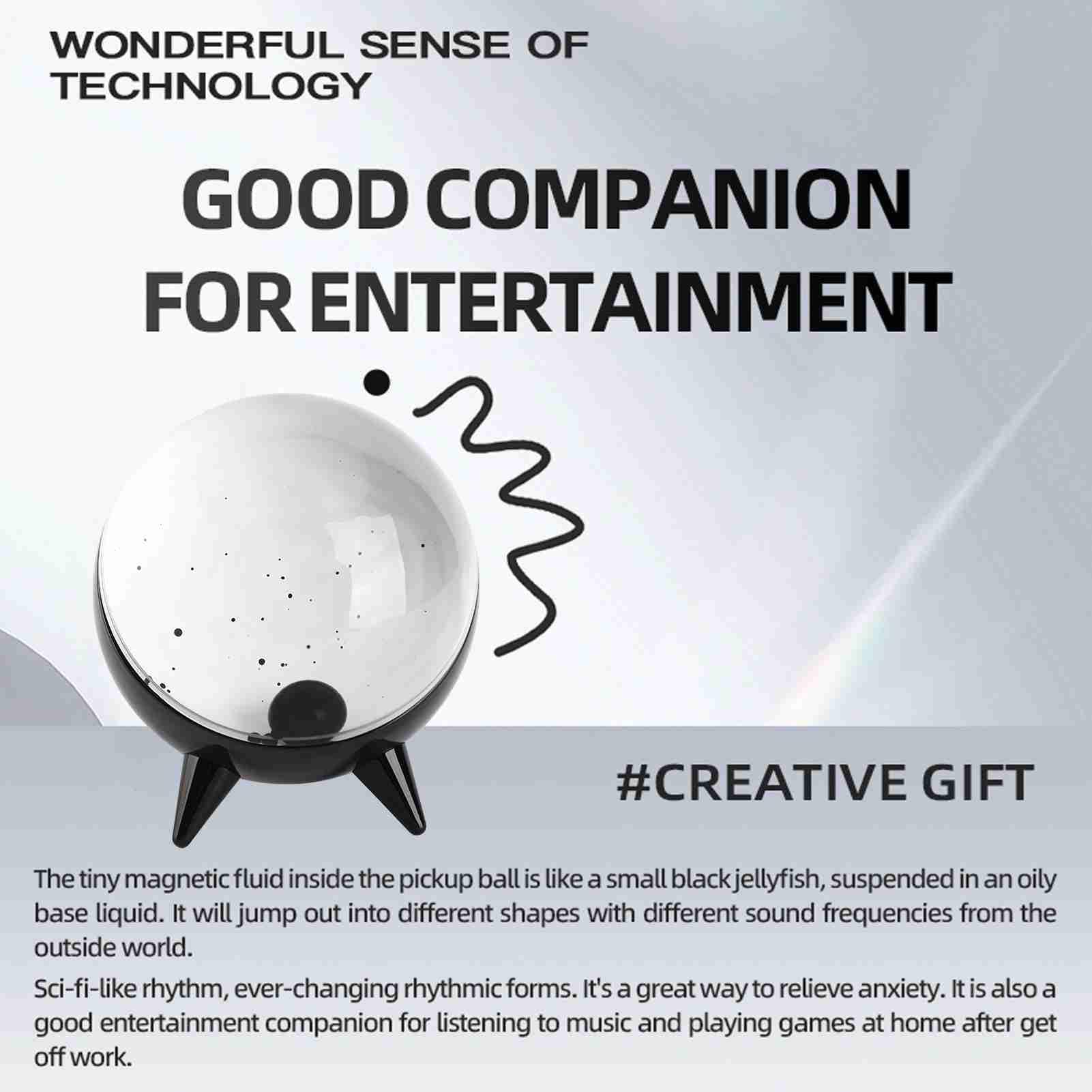 CHICIRIS Ferrofluid Sound Visualizer Rhythm Lamp Magnetic Fluid Visual Music Mate for Desktop Decoration, Home Decoration