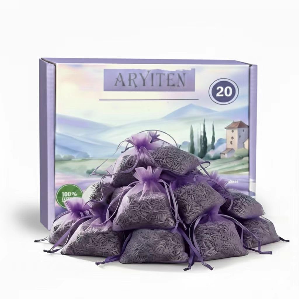 20 Pack Lavender Sachet Bags 100 Natural French Dried Lavender Sachets for Drawers and Closets Strong Smell Fragrance