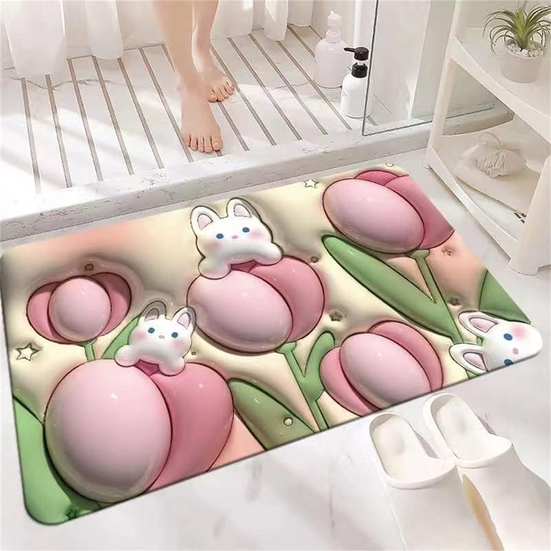 ALLESCO Stone Design Bath Mat – Non-Slip, Quick-Dry 3D Absorbent Diatomaceous Earth Bath Mat (60x39CM) - Image 3 thumbnail