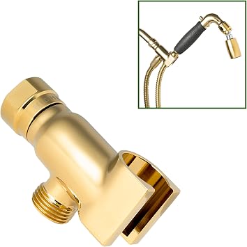High Sierra - All Metal Lead-Free Handheld Shower Head Holder. Polished Brass Finish