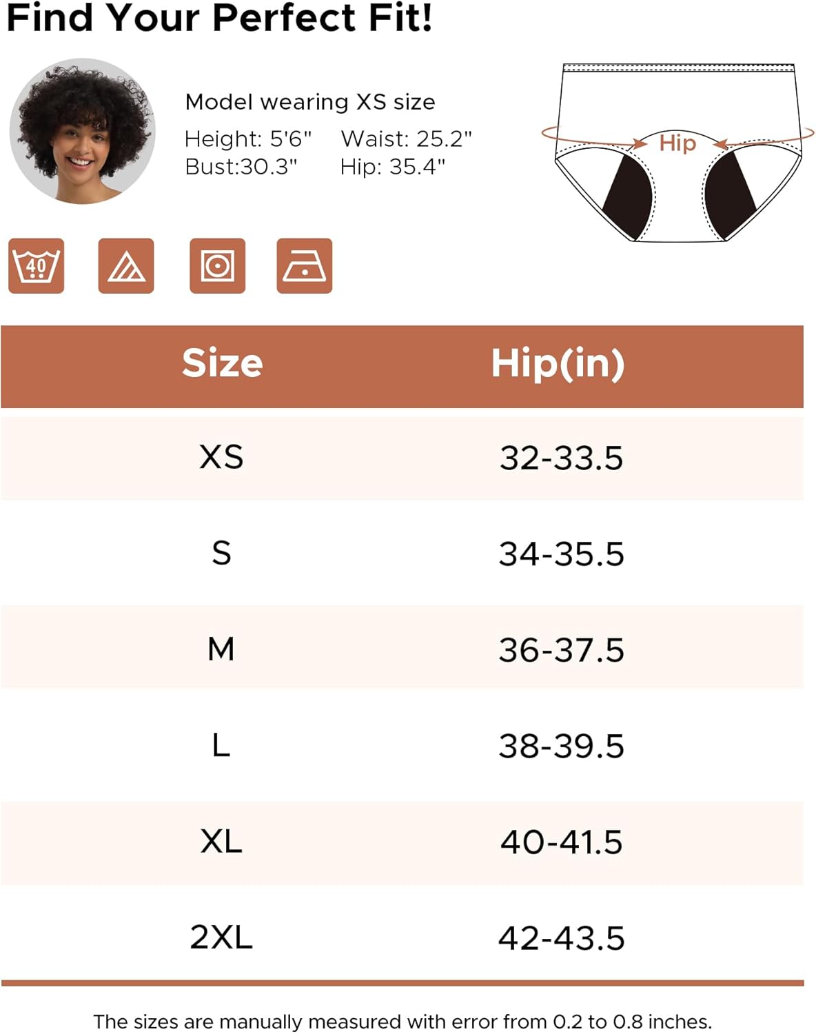 INNERSY Heavy Flow Period Underwear for Women Teens, Leak-Proof Menstrual Cotton Protective Hipster Panties 3-Pack - Image 7