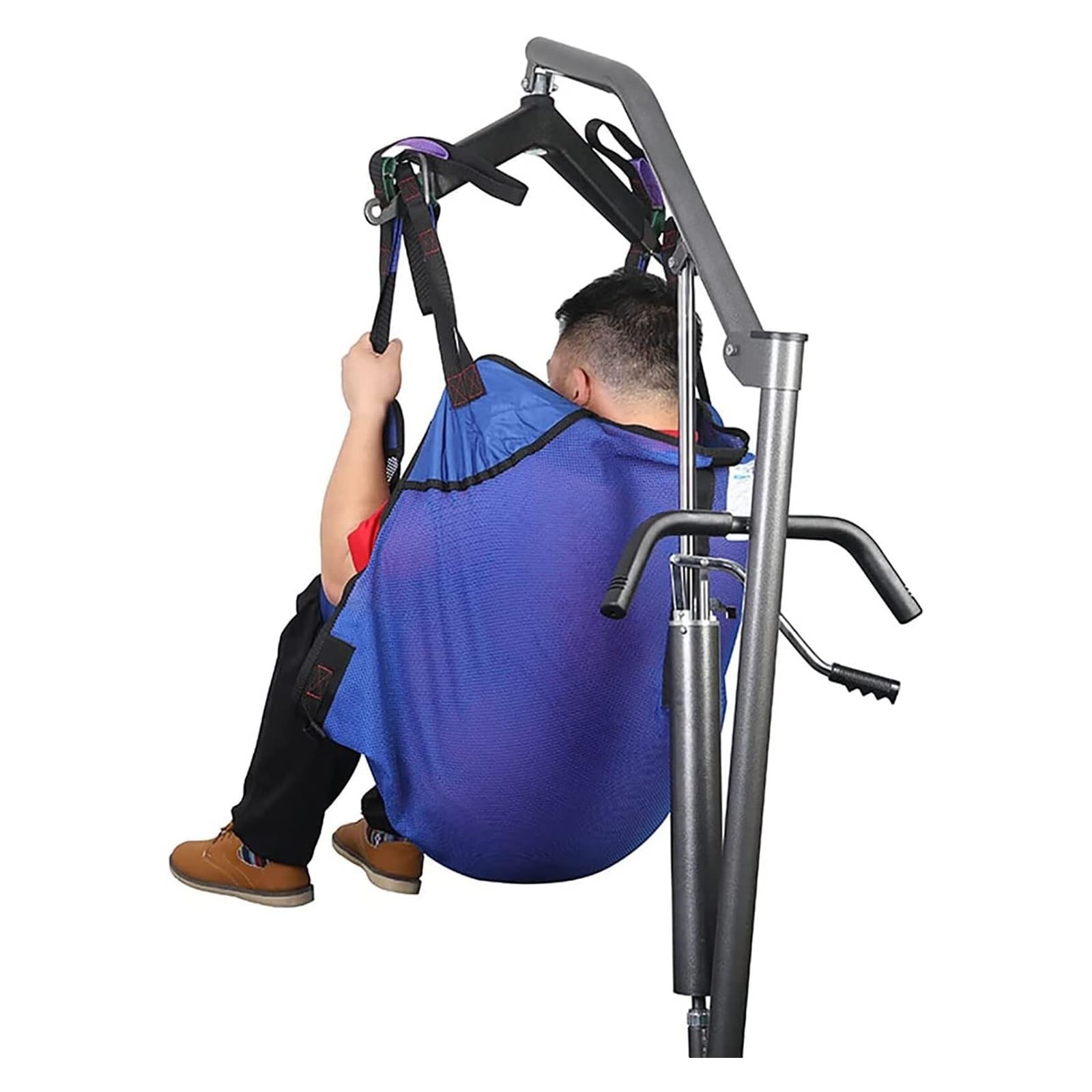 Arnés Bariátrico para Ancianos - Soporte de Transferencia con Aperturas para Piernas para Ducha y WC, Tela Transpirable, Compatible con Grúas de Movilización