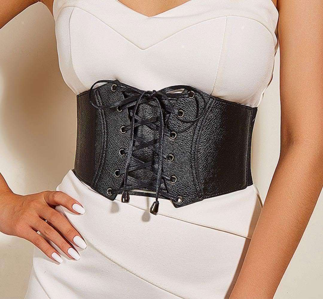ゴルチエ GAULTIER コルセット ベルト 編み上げ 紐 ブラック レザー ゴルチエ GAULTIER コルセット ベルト 編み上げ 紐 ブラック レザー