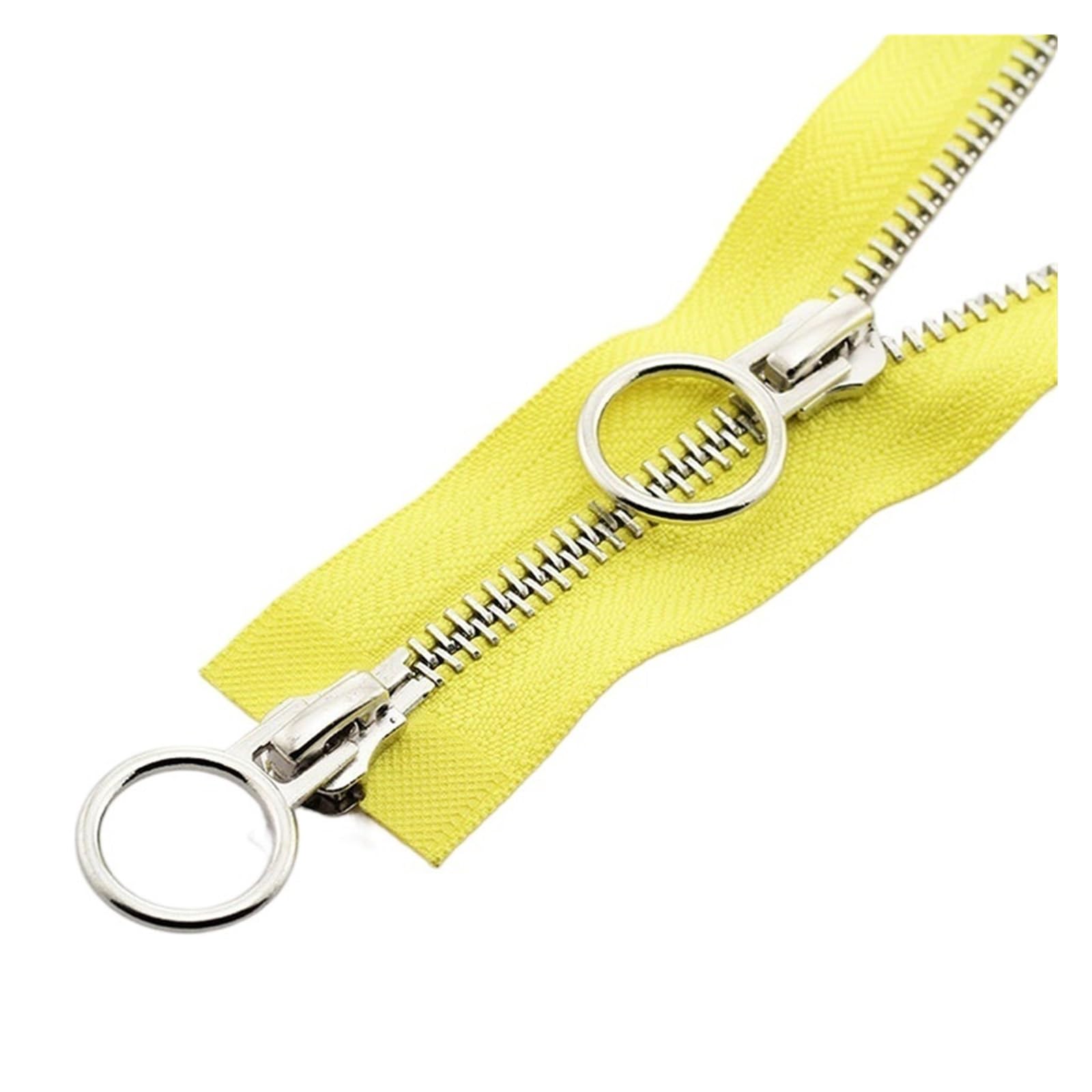 Two Way Open Ended Zipper 1PC Zip Zipper Jacket Double Slider DIY Sewing Circle Sliders Garment Accessories (Color : Yellow, Size : 70cm)