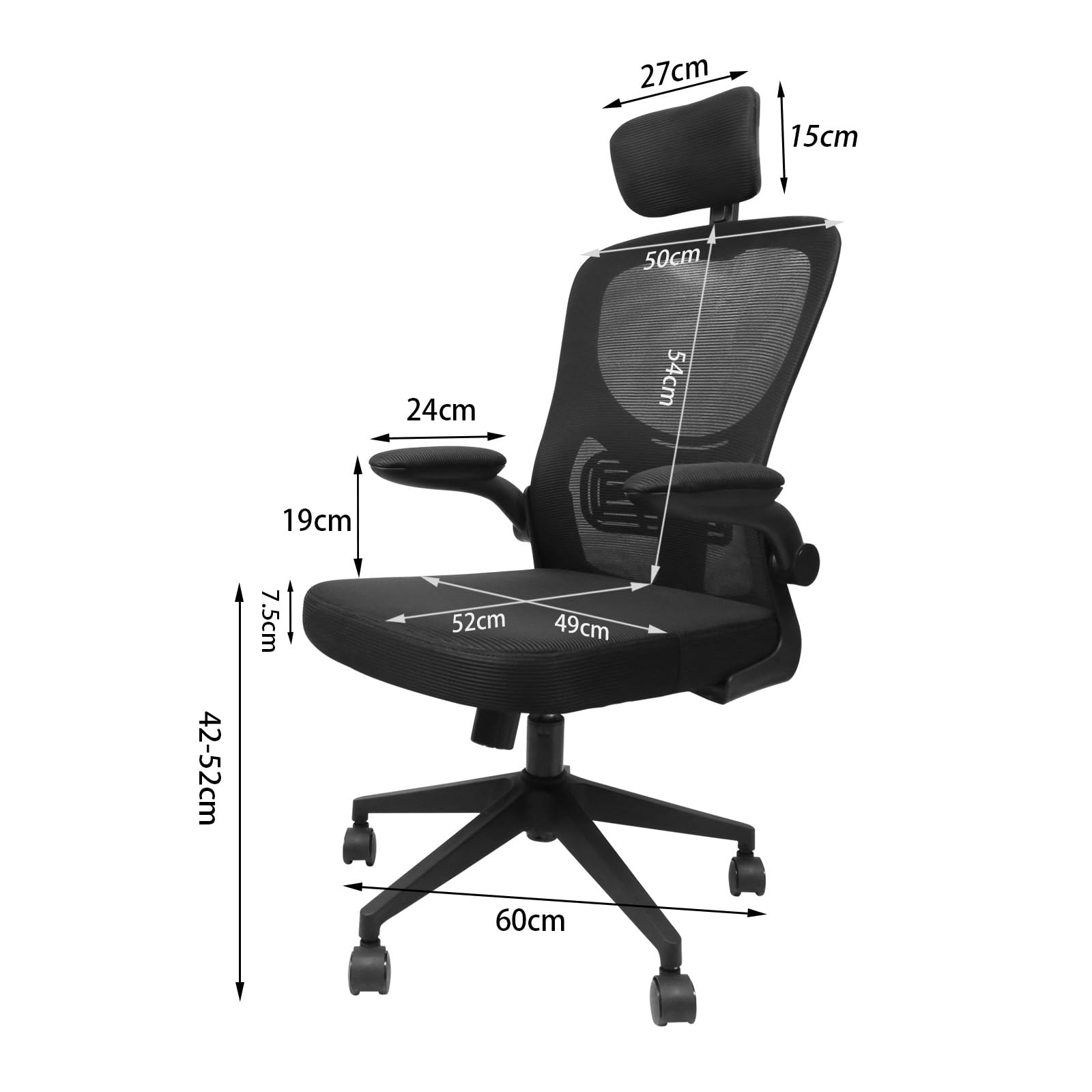 OHMG Sedia da ufficio,Sedia da gaming ergonomica con supporto lombare,Braccioli,Poggiatesta regolabili,Sedia per computer girevole ad alto schienale confortevole per ufficio a casa (B-nero)