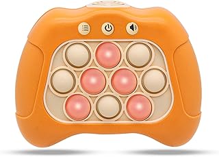 لعبة بازل دفع محمولة باليد، لعبة فيدجيت بوب إلكترونية مضيئة، لعبة فقاعية حسية لتخفيف التوتر مع ألعاب ذاكرة دماغية للأطفال والمراهقين والبالغين، مناسبة لأعياد ميلاد اللاعبين الأولاد والبنات (أصفر)