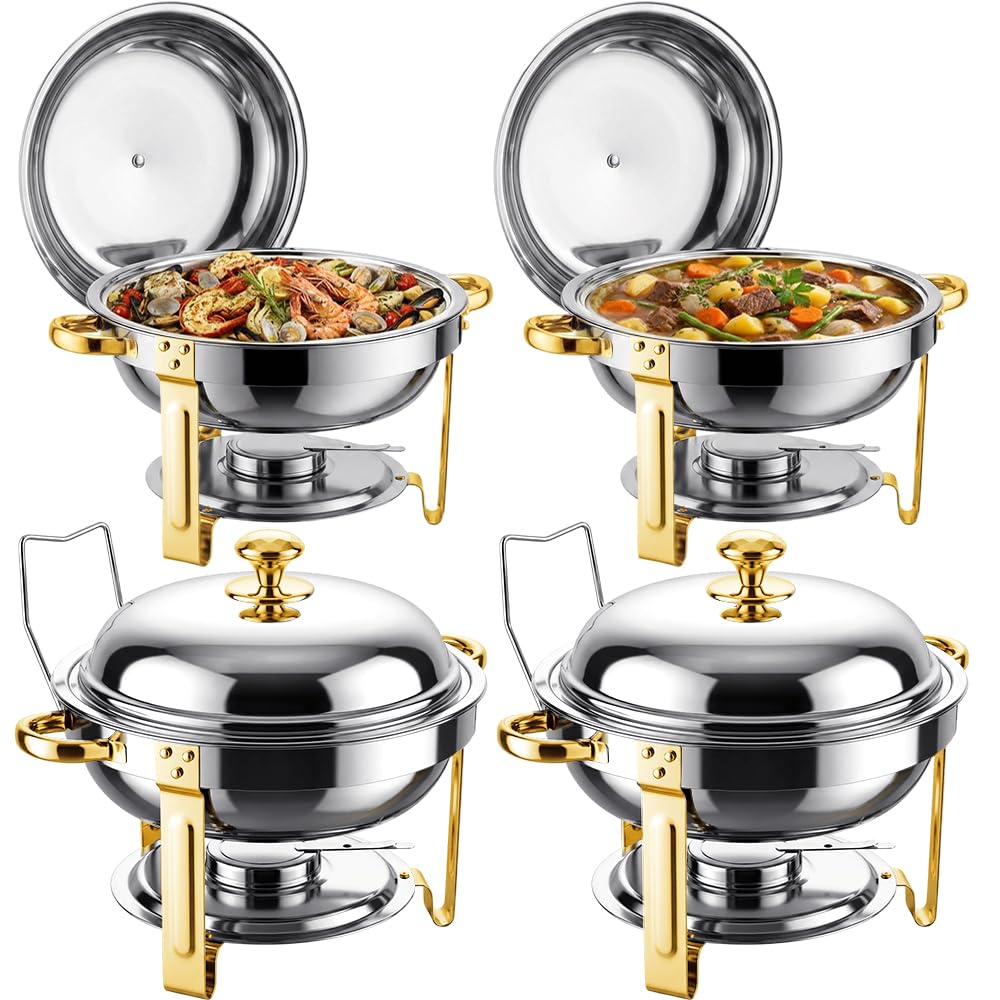 Chafing Dishes for Buffet 4 Pack 5.8QT,Chafing Dish for Home Events Parties