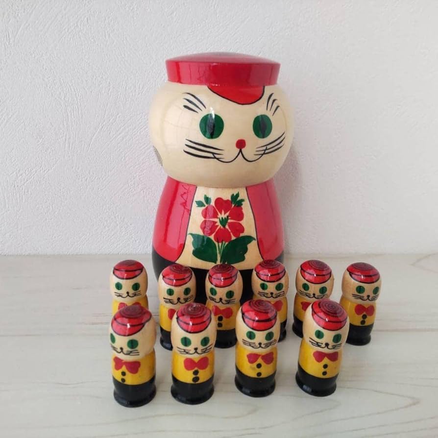 新品 ロシア セミョーノフ 数え遊び ねこ マトリョーシカ 16cm ネコ 猫 Amazon | ロシア セミョーノフ 数え遊び ねこ マトリョーシカ